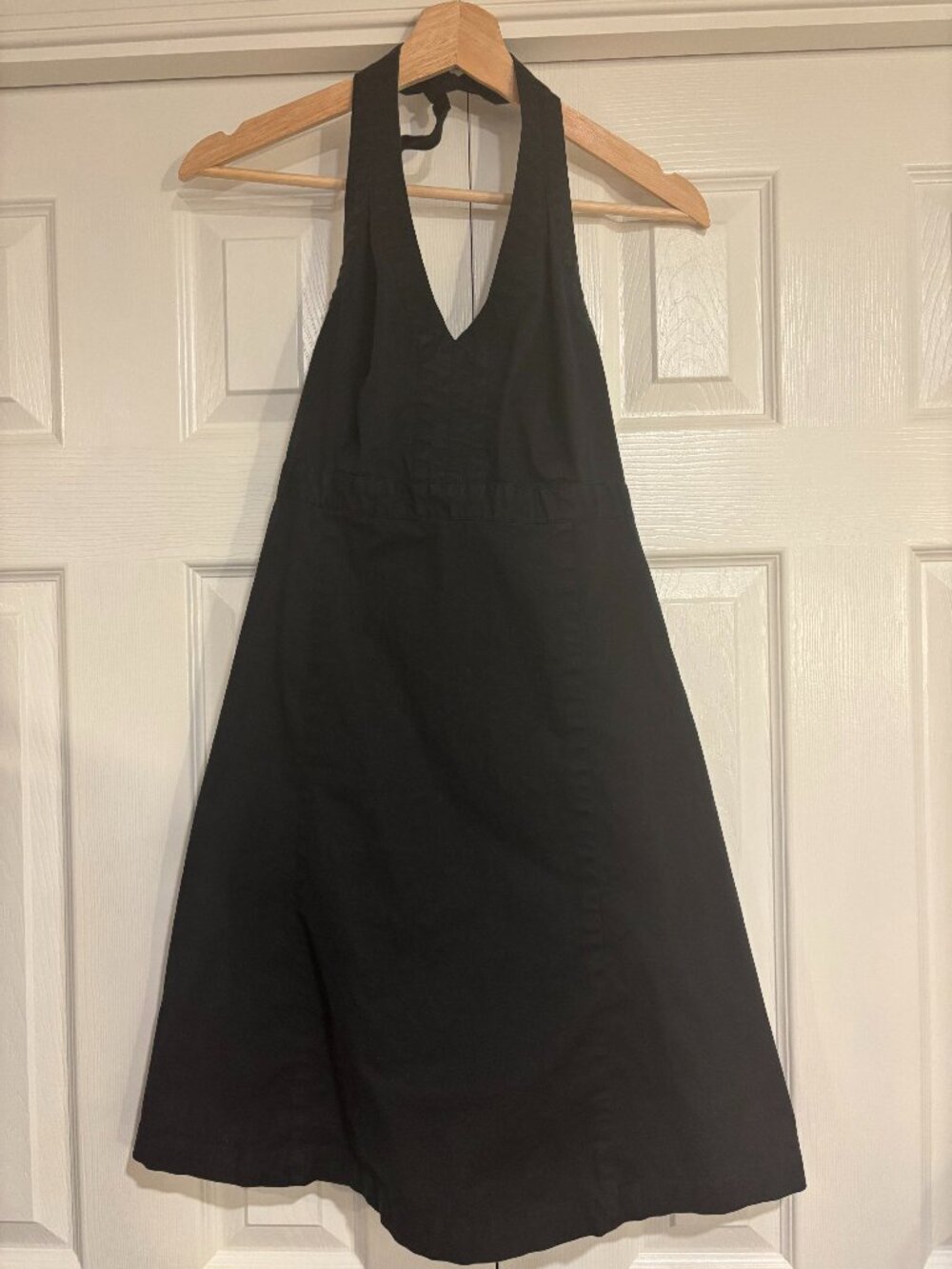 Vintage Gap 2001 Black Halter Dress Women's 2 Stretch Y2K Cotton Summer
